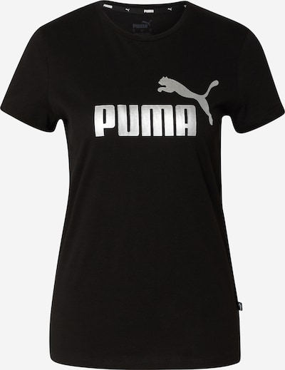 PUMA Λειτουργικό μπλουζάκι 'Essentials+' σε μαύρο / ασημί, Άποψη προϊόντος