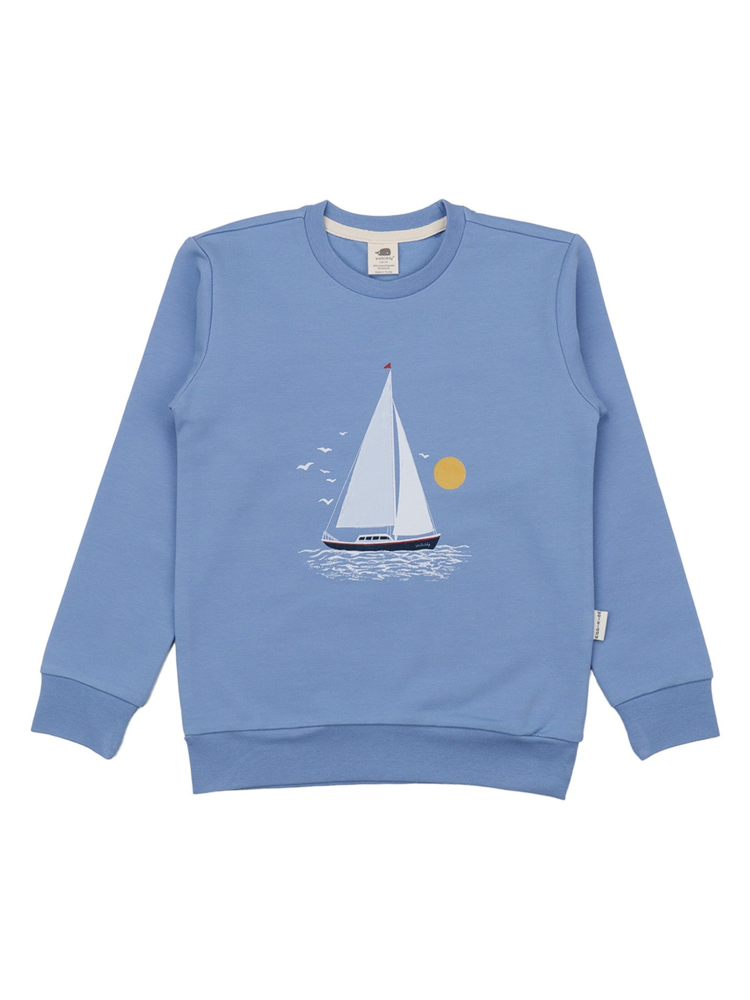 Walkiddy Sweatshirt 'Walkiddy - Marine Adventures Sweatshirt'‌‌‌‌‌ in Blau: Vorderseite