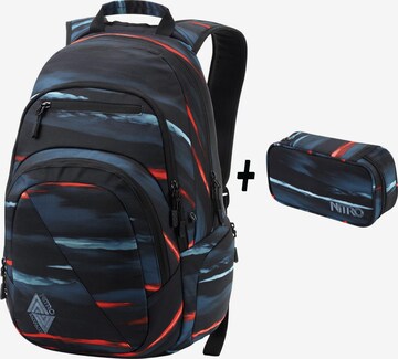 NITRO Rucksack Set Stash in Blau: Vorderseite
