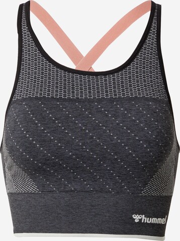 Hummel Bustier Sporttop in Grijs: voorkant