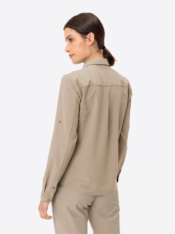 VAUDE Athletic Button Up Shirt 'Rosemoor' in Beige