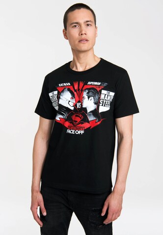LOGOSHIRT T-Shirt 'Batman vs. Superman' in Schwarz: Vorderseite