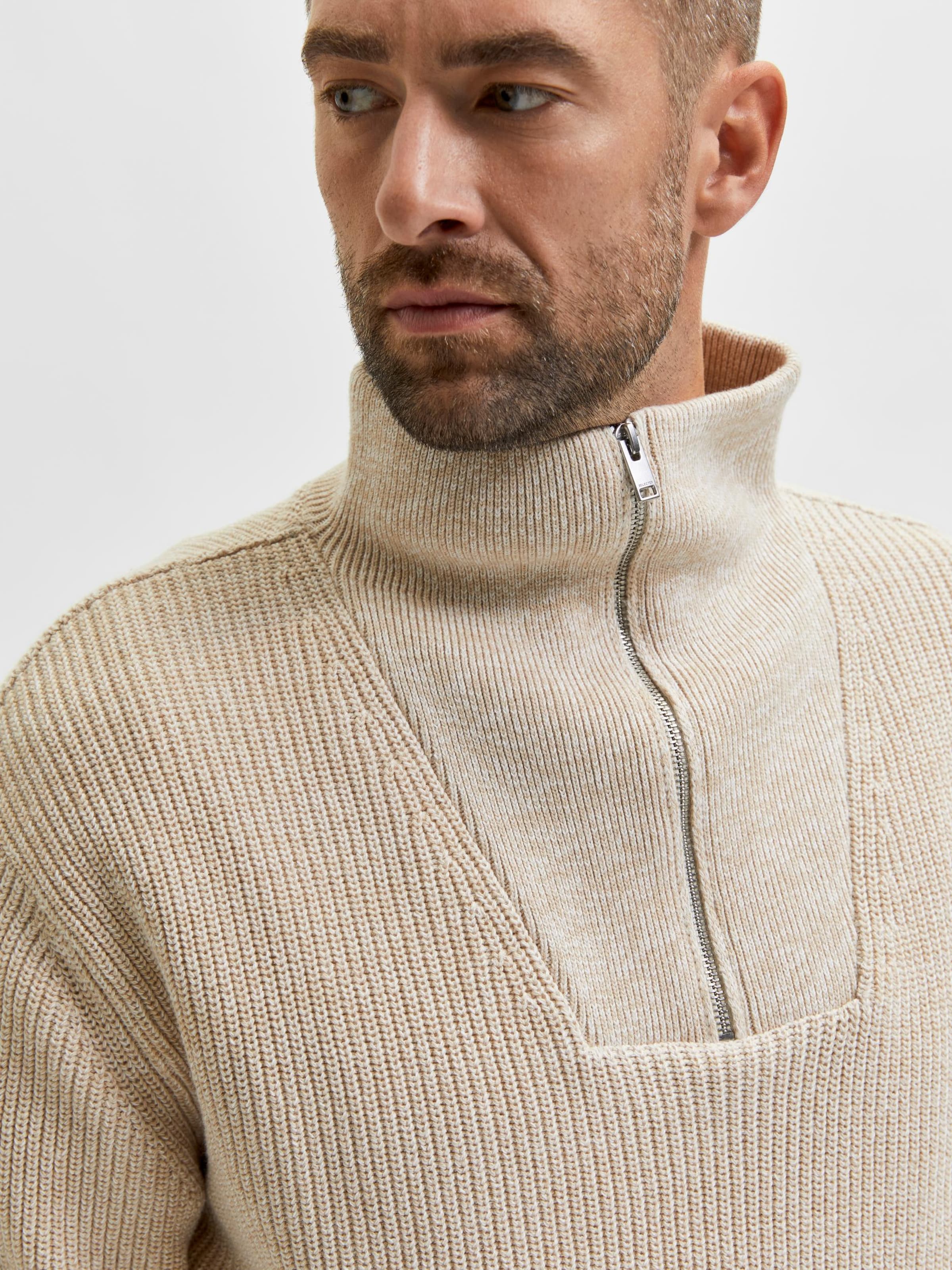 SELECTED HOMME Pullover Irven in Hellbeige 
