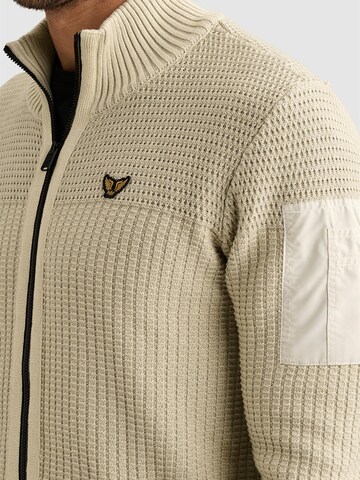PME Legend Knit cardigan 'Cardigan with zipper closure and flight pocket' in Beige