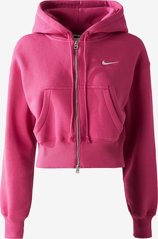 Nike Sportswear Кофта на молнии 'PHNX FLC' в Ярко-розовый: спереди