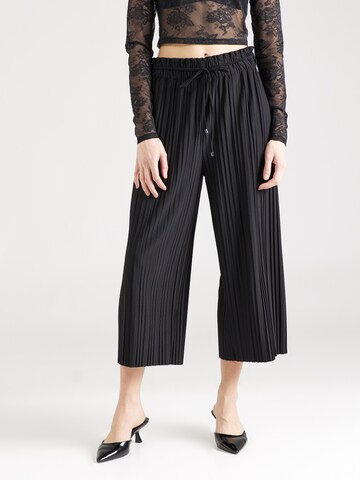 s.Oliver BLACK LABEL Wide leg Παντελόνι σε μαύρο: μπροστά