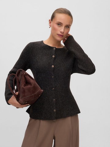 VERO MODA Knit cardigan 'VMDoffyjaquard' in Black: front
