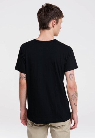 LOGOSHIRT Shirt 'Skeletor' in Zwart