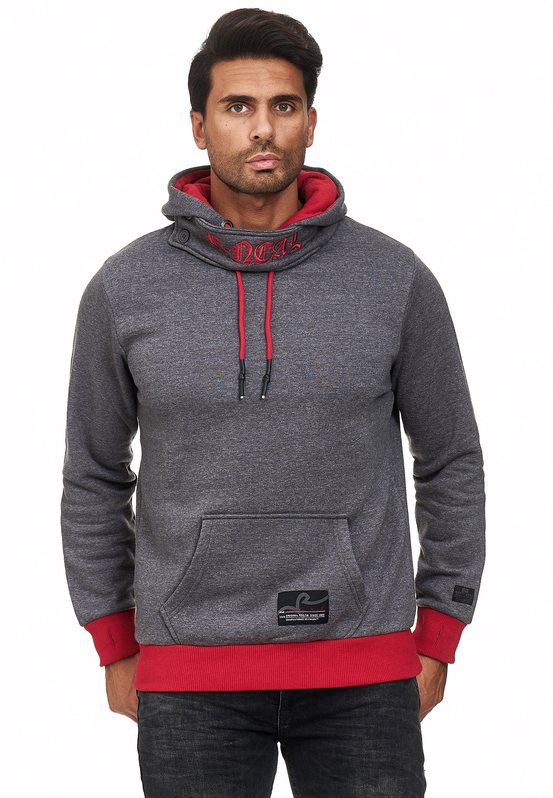Sweat-shirt Rusty Neal en gris : devant