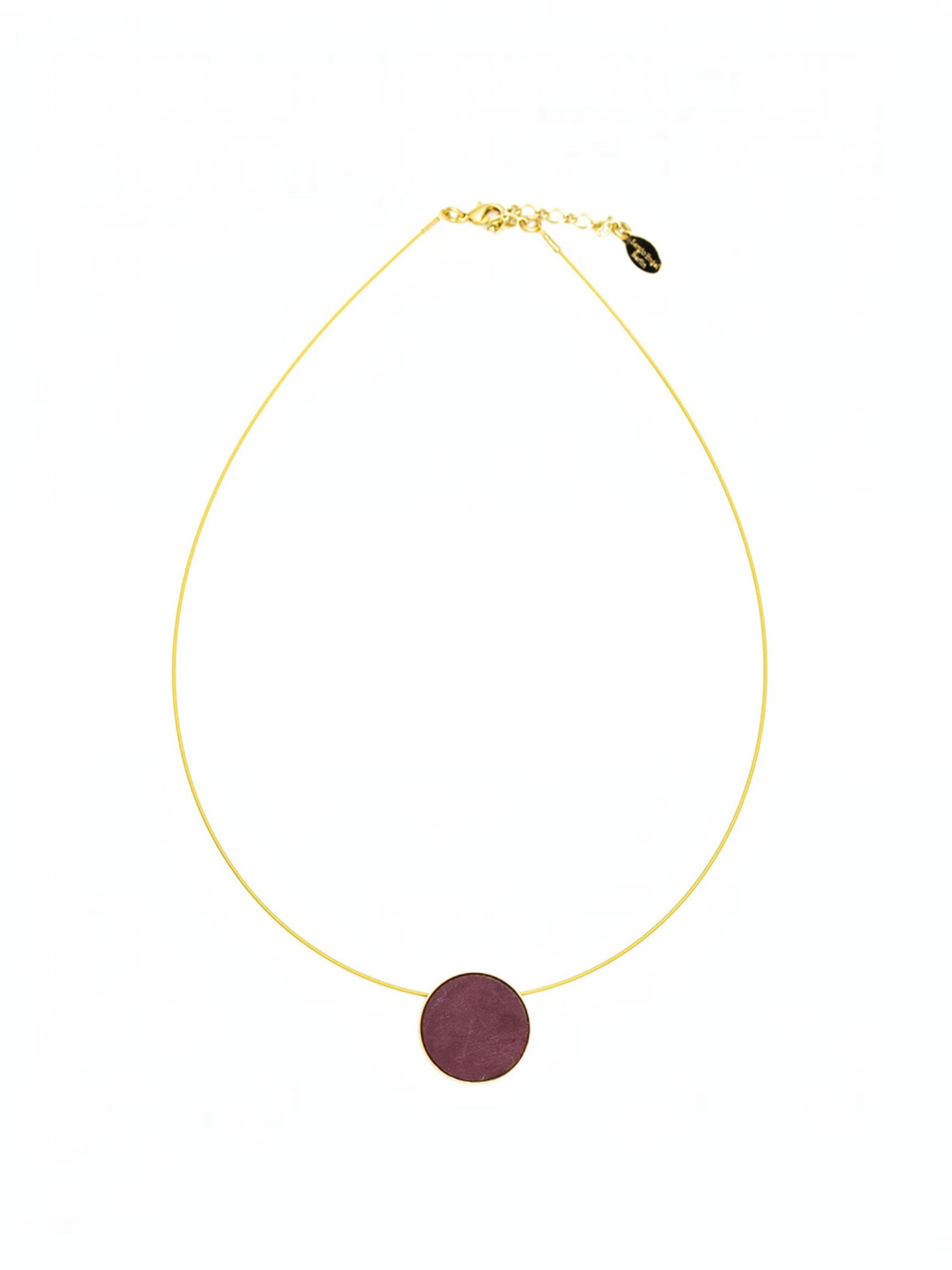 Sergio Engel Kette 'Patina Kette 04 Minimalistische vergoldete Seil-Kette mit farbigem Anhänger'‌‌‌‌‌‌‌‌ in 38 - 43 cm in blutrot, Produktansicht