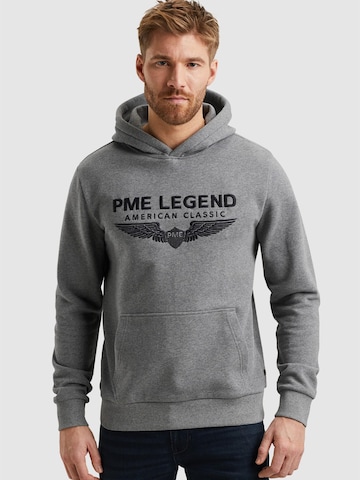 PME Legend Collegepaita 'Hoodie with logo' värissä harmaa: etupuoli
