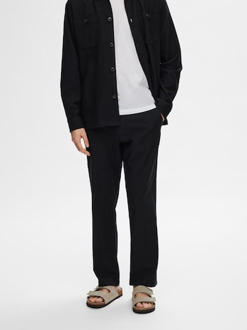 SELECTED HOMME Regular Broek in Zwart: voorkant