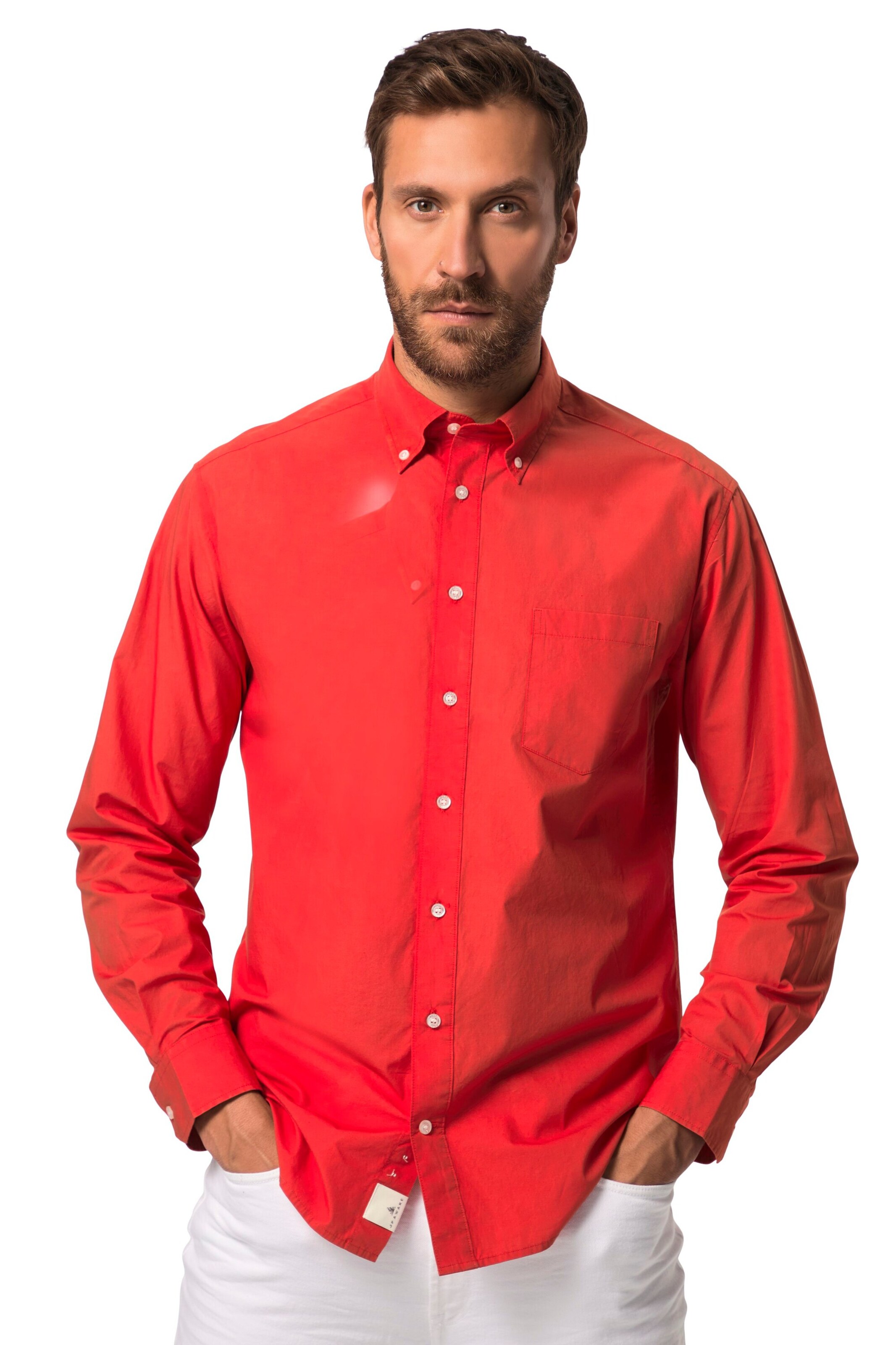 JP1880 Regular Fit Hemd in Rot: Vorderseite