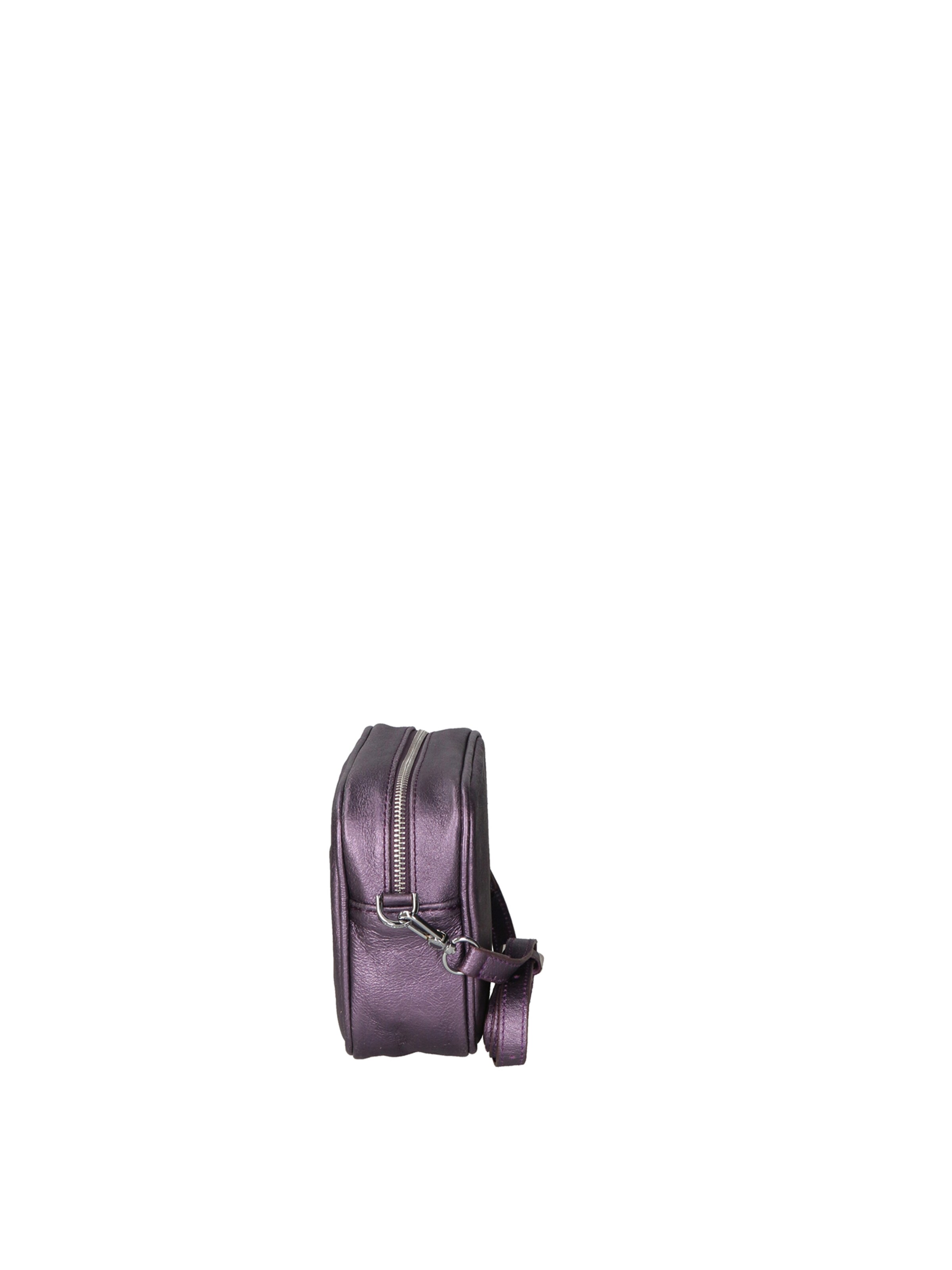 Borsa a tracolla 'Borsa a Tracolla Donna Pelle Laminata con Zip' di Virginia Rhinè in lilla