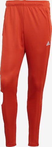 ADIDAS SPORTSWEAR Slim fit Workout Pants 'Tiro' in Red: front