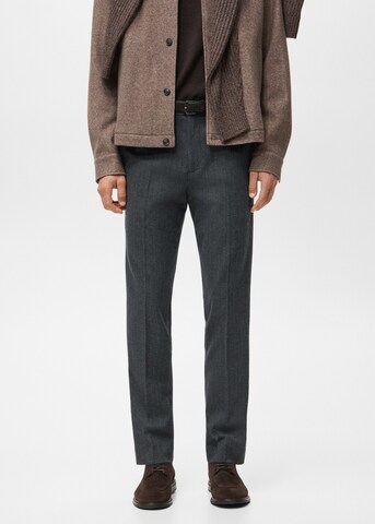 MANGO MAN Slim fit Pants 'Brest' in Grey: front
