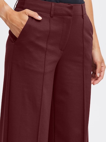 ICHI Wide leg Chino 'KATE' in Rood