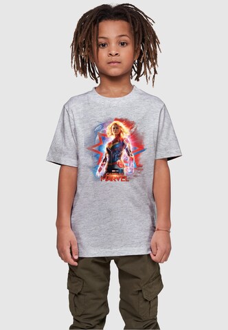 ABSOLUTE CULT Shirt 'Captain Marvel - Poster' in Grijs: voorkant