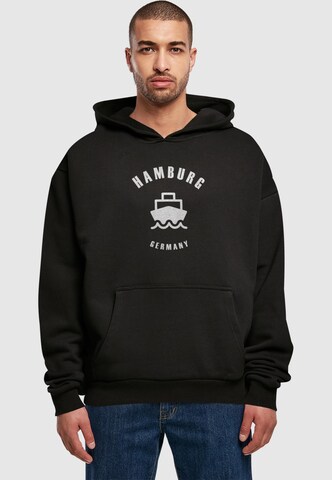 Merchcode Sweatshirt 'Hamburg' in Schwarz: Vorderseite