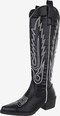 Ital-Design Cowboystiefel 'Western' in Schwarz: Vorderseite