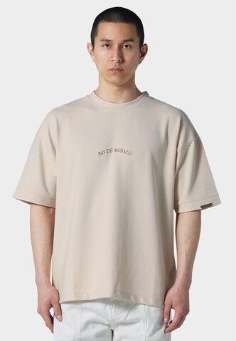 T-Shirt 'JAQUARD V1' Pas De Monaco en beige : devant