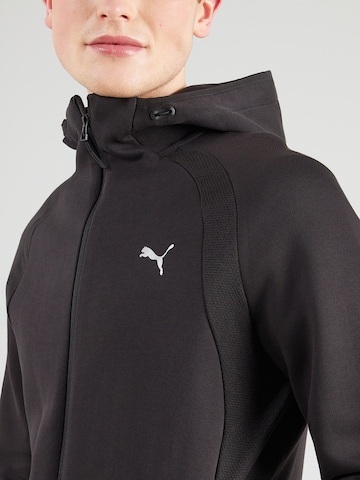 Bluză cu fermoar sport 'Evostripe' de la PUMA pe negru