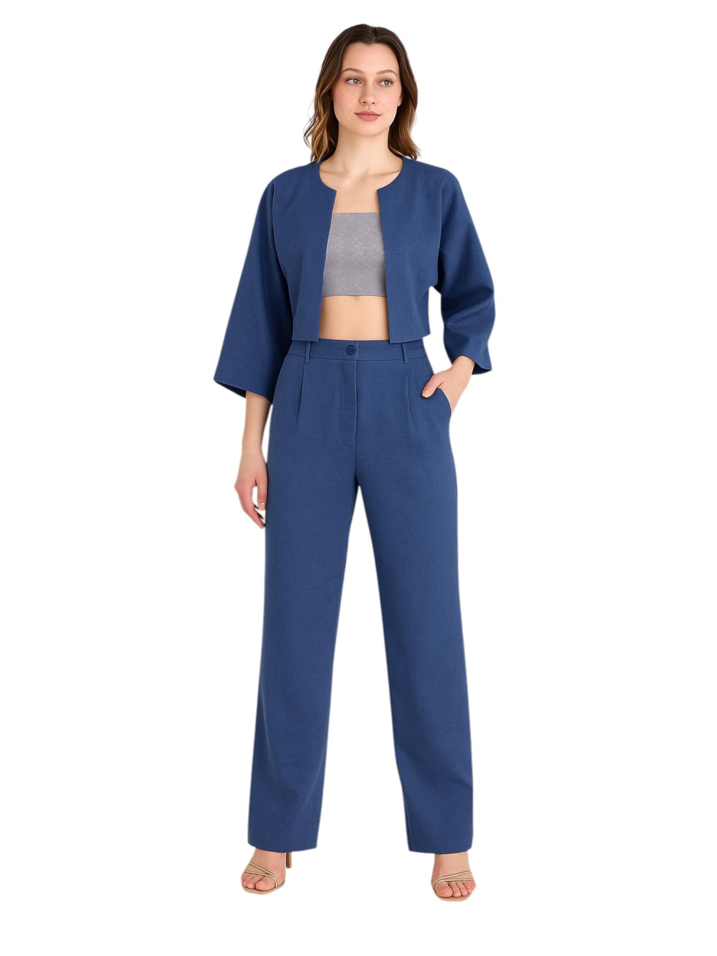 fashionshowcase Wide leg Broek 'LIRIN' in Blauw