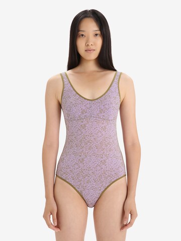 ICEBREAKER Bodysuit 'Queens' in Purple: front