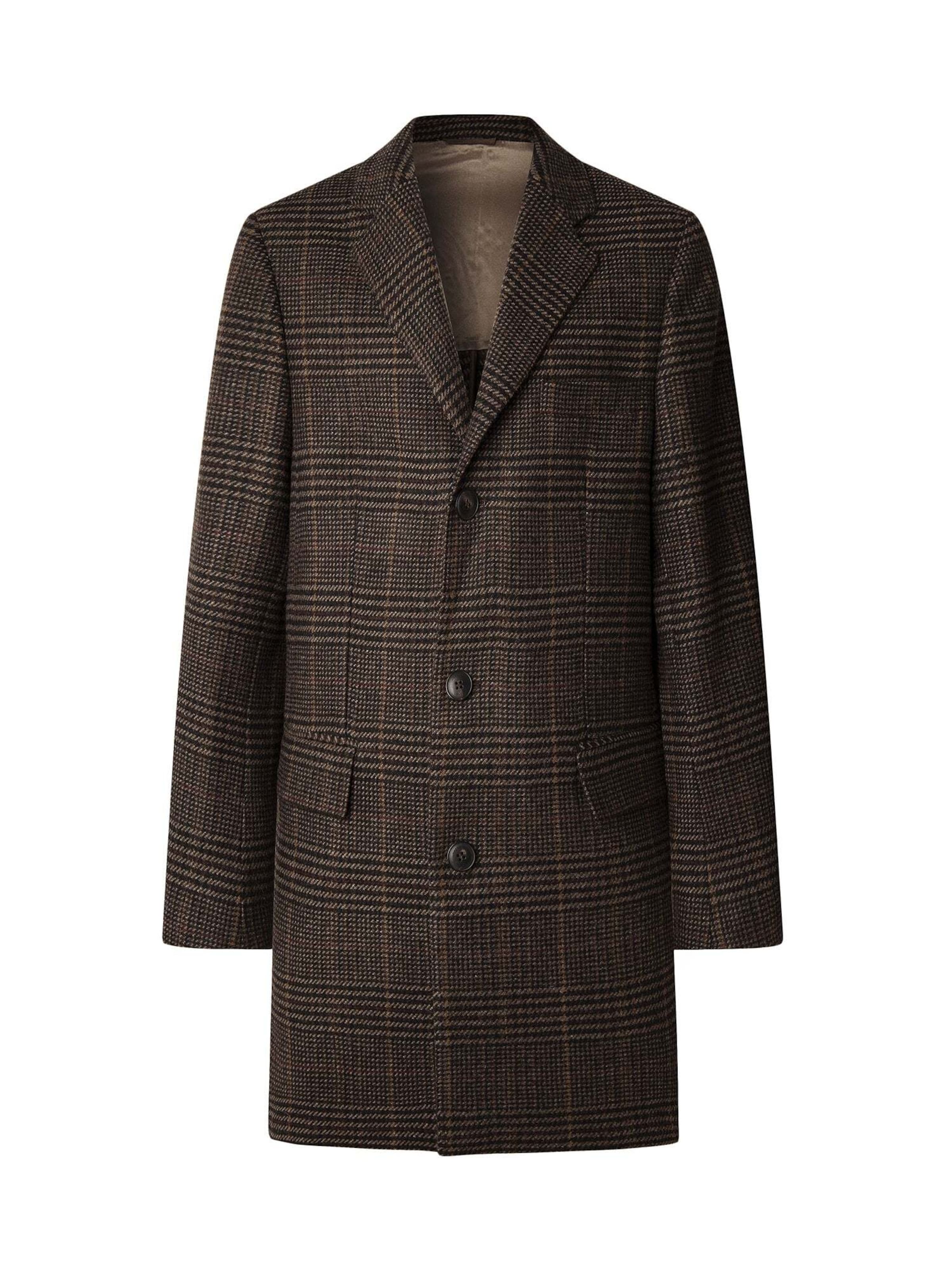 Cappotto di mezza stagione 'Country Check' di Hackett London in marrone: frontale