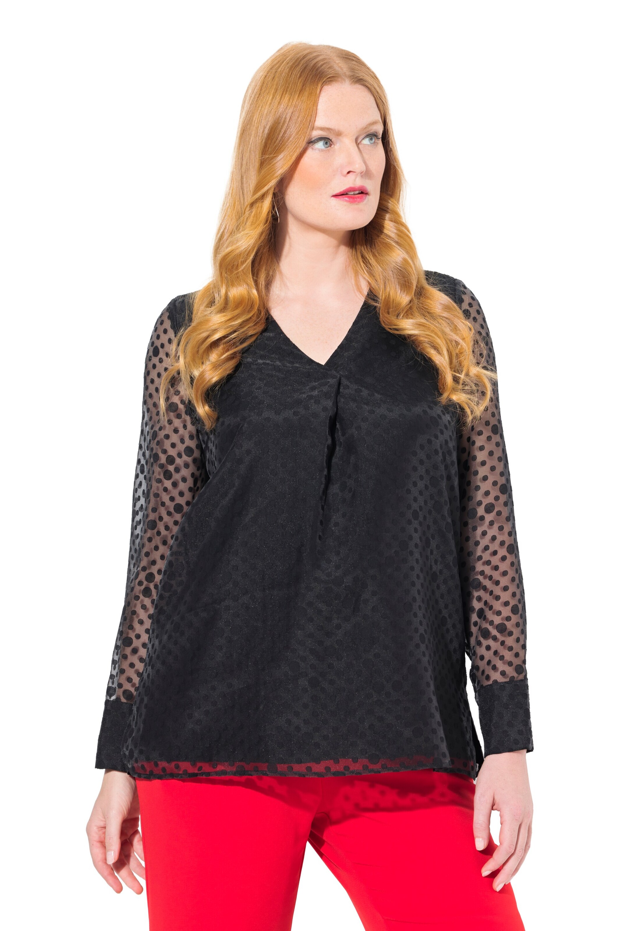 Ulla Popken Bluse in Schwarz: Vorderseite