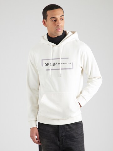 TOM TAILOR DENIM Sweatshirt in Wit: voorkant
