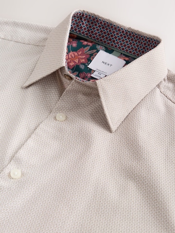 Next Regular fit Button Up Shirt in Beige