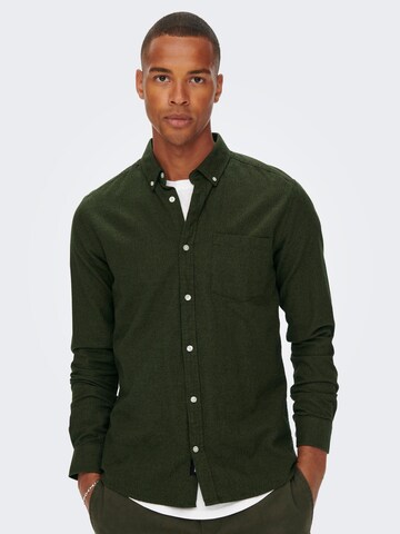 Only & Sons Regularny krój Koszula 'NIKO' w kolorze zielony