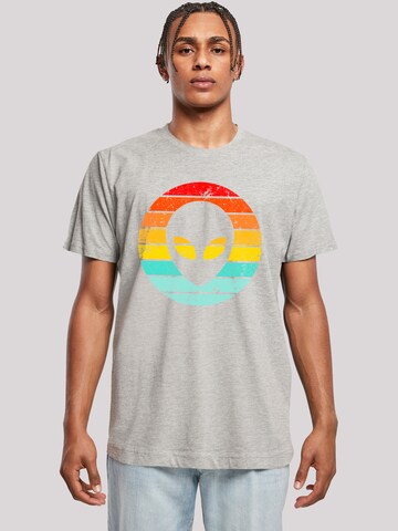 T-Shirt 'Alien Retro Sonnenuntergang' F4NT4STIC en gris : devant