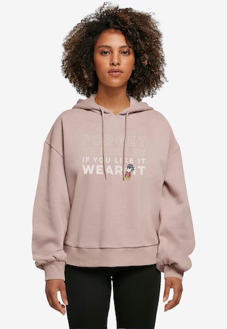 Merchcode Sweatshirt 'Peanuts - If you like it wear it' in Pink: predná strana
