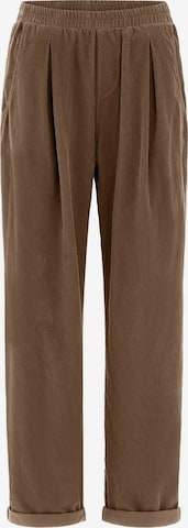 DEHA Pleat-Front Pants in Brown: front