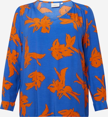 ONLY Carmakoma Blouse 'Cardagny Life' in Blauw: voorkant