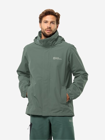 Geacă outdoor 'STORMY POINT' de la JACK WOLFSKIN pe verde: față