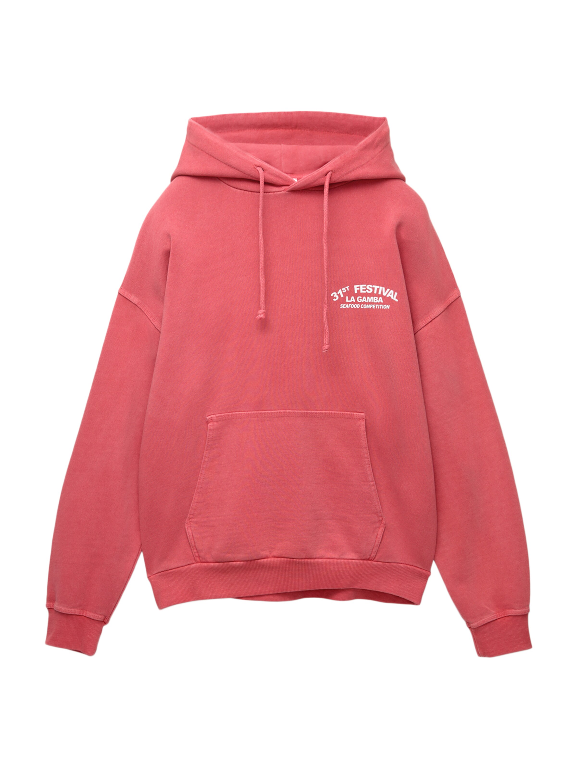 Pull And Bear Pink Hoodie Zip Up Pull&Bear Sweatshirt 'PACIFIC' In
