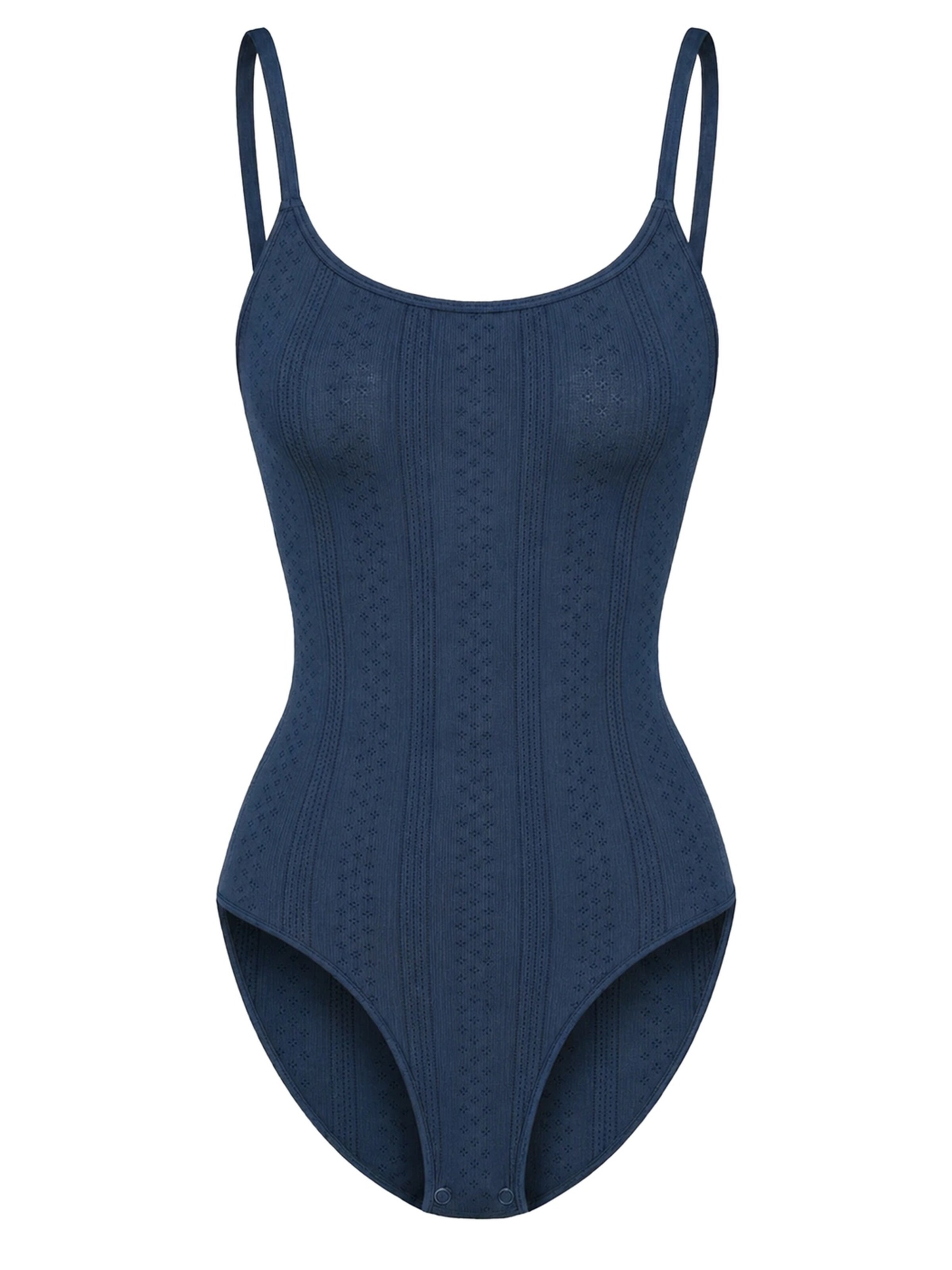 cfab - Body moldeador 'Jacquard Shapewear mit Slip' en azul: frente