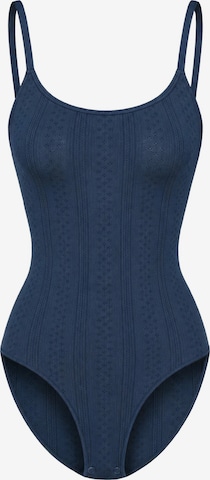 cfab - Body moldeador 'Jacquard Shapewear mit Slip' en azul: frente