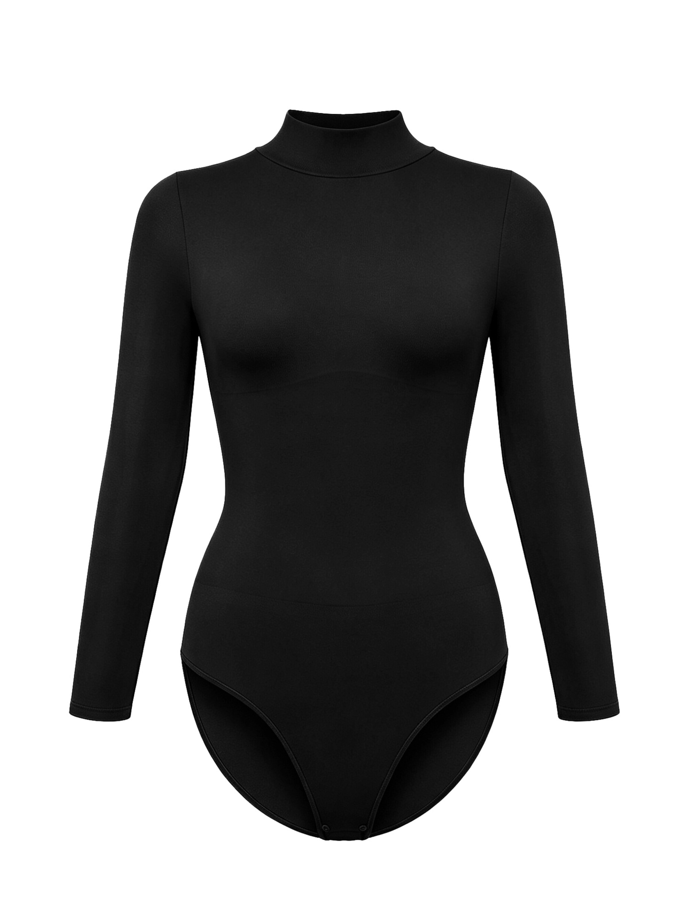 cfab Shaping bodysuit 'Clean Longsleeve Turtleneck Sculpting Bodysuit with Slip' in Black: front