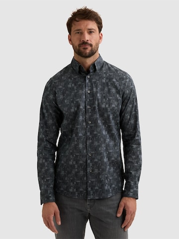 Chemise 'Shirt with allover print and Kent collar' VANGUARD en bleu : devant