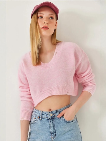 Pull-over Bianco Lucci en rose