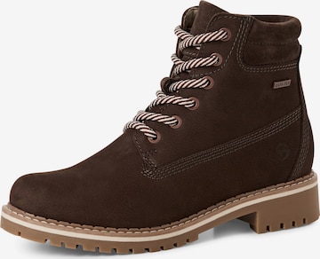 Tamaris - Botines con cordones en marrón: frente
