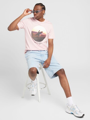 T-Shirt 'CELLOX' JACK & JONES en rose