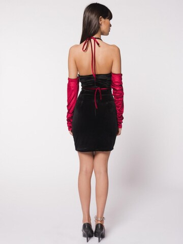 CACTUS THE BRAND Klänning 'Cactus the Brand, Rochie din catifea, Visiniu, Negru, S' i blandade färger