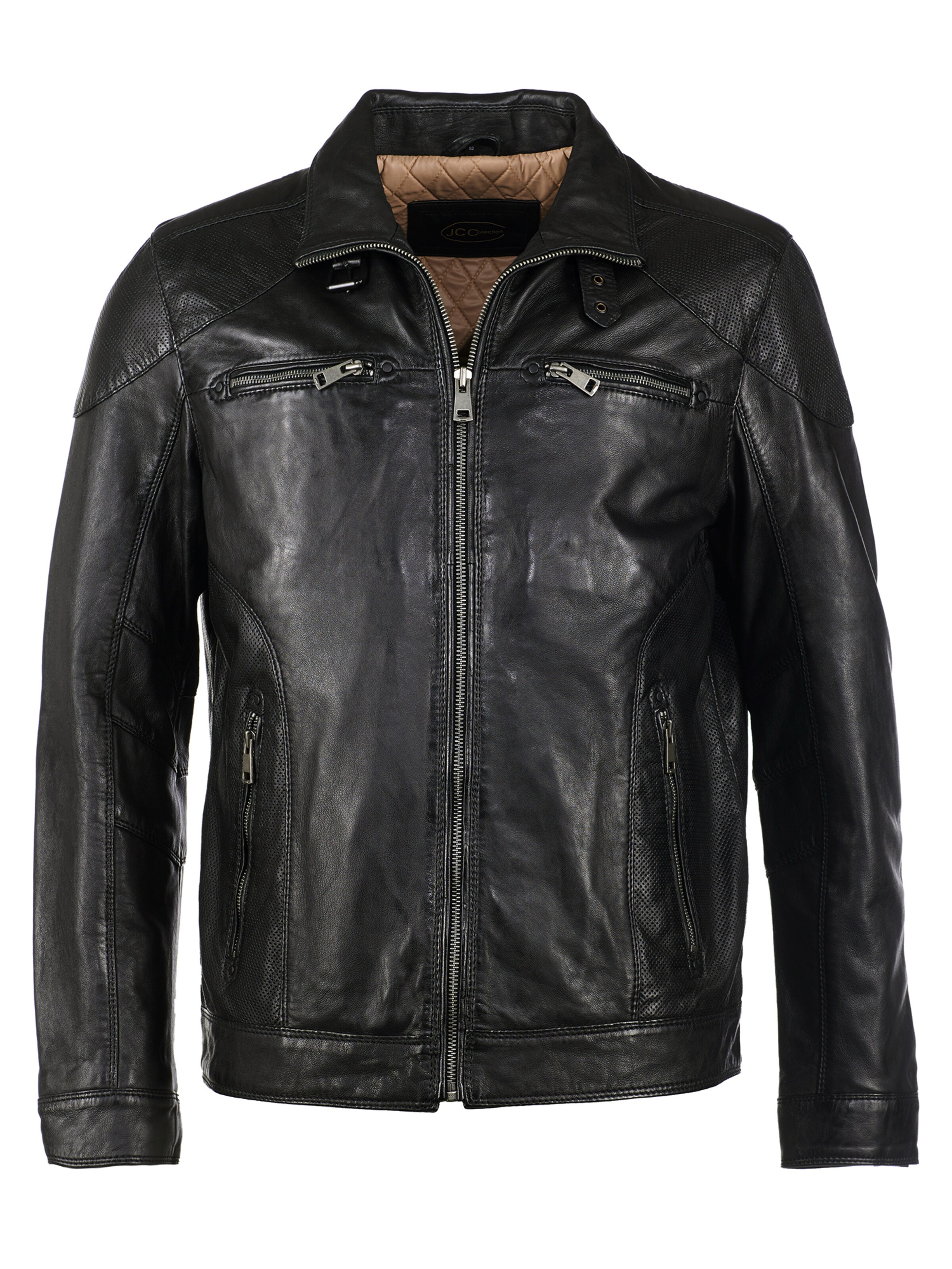 JCC Lederjacke in Schwarz: Vorderseite