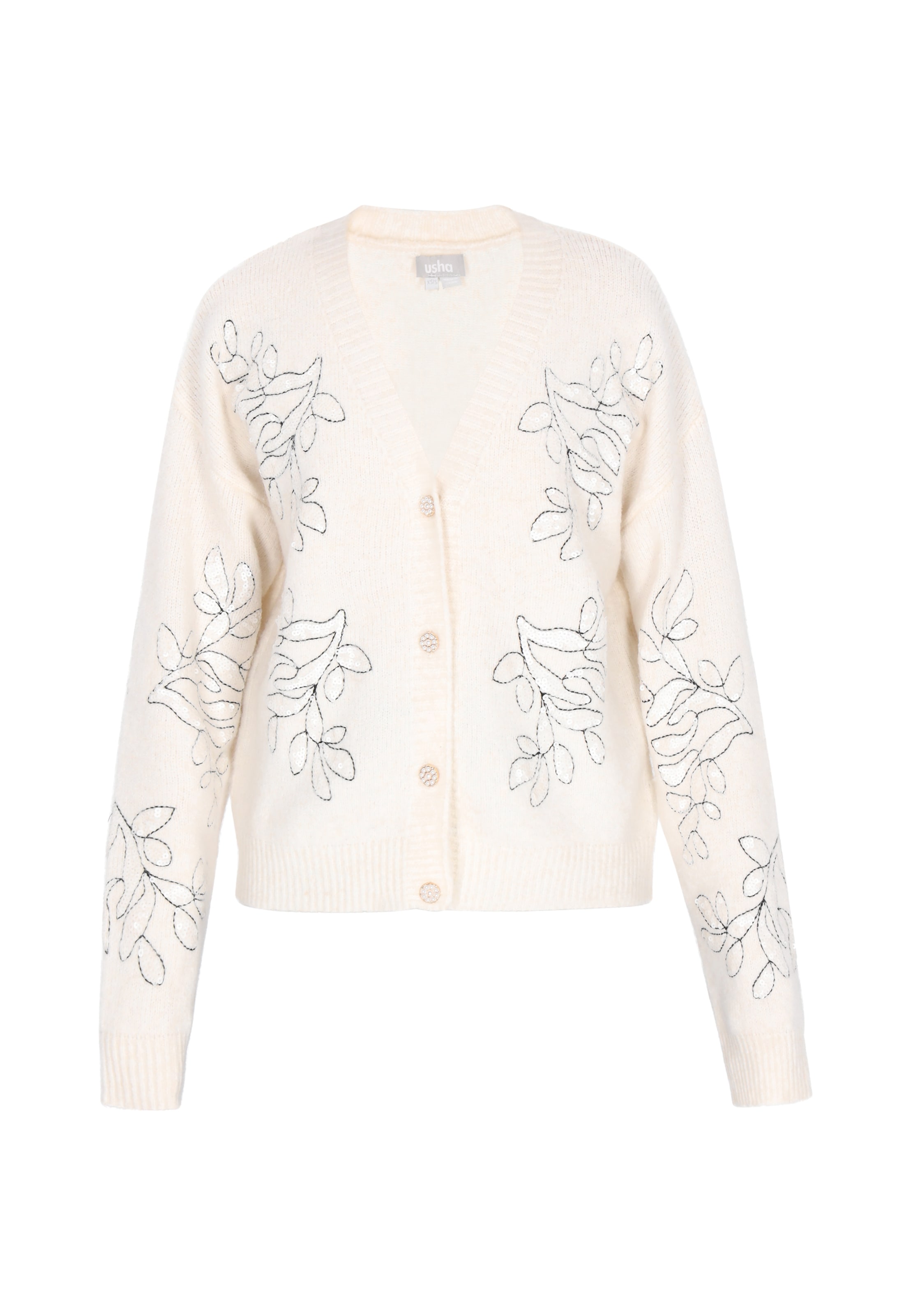 Usha - Cárdigan en beige: frente