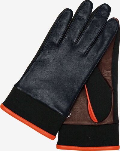 KESSLER Handschuhe 'Stella' in dunkelbraun / dunkelorange / schwarz, Produktansicht